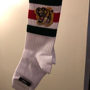 Gucci White Striped Tiger Socks